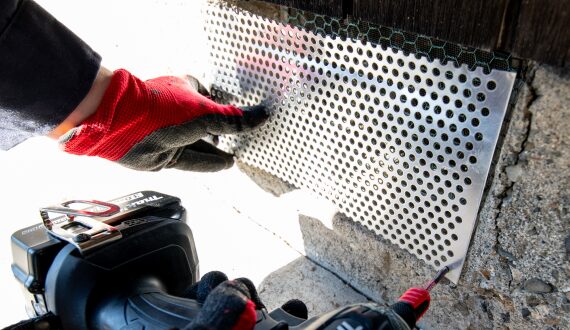 害獣対策をしている写真