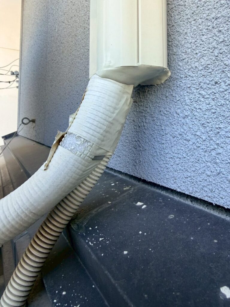 施工後:エアコンホースネズミ侵入口封鎖